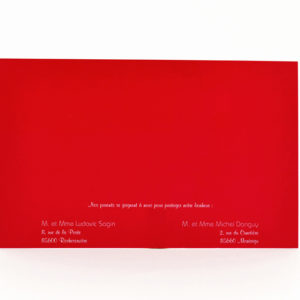 carte de mariage rouge simple personnalisé impression direct – imprimeur vendée 2