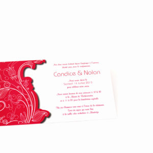 carte de mariage rouge simple personnalisé impression direct – imprimeur vendée