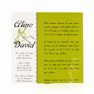 carte de mariage vert personnalisé impression direct – imprimeur vendée 2