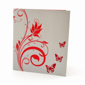 faire part mariage champêtre fleur rouge papillon personnalisé impression direct – imprimeur vendée 5