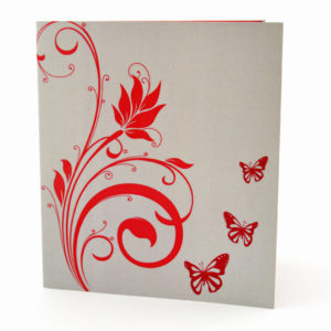 faire part mariage champêtre fleur rouge papillon personnalisé impression direct – imprimeur vendée 3