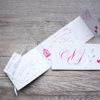 faire part mariage chic ruban oiseau rose personnalisé impression direct – imprimeur vendée